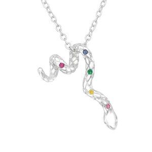 Sterling Silver Rainbow Snake Necklace